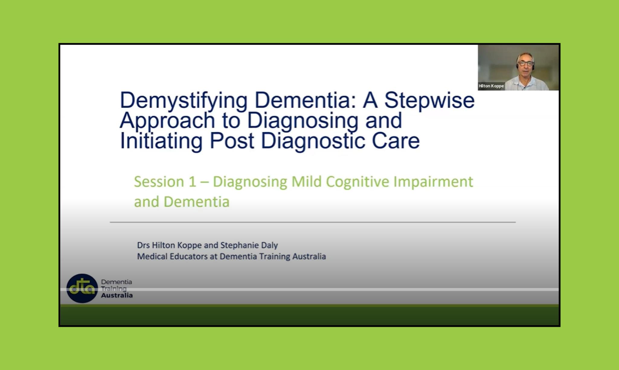 Helping general practices provide timely diagnosis of dementia